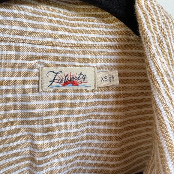 Faherty Striped Linen Beach Maxi Shirt Dress Button Down Vacation Oversized XS - Picture 7 of 9